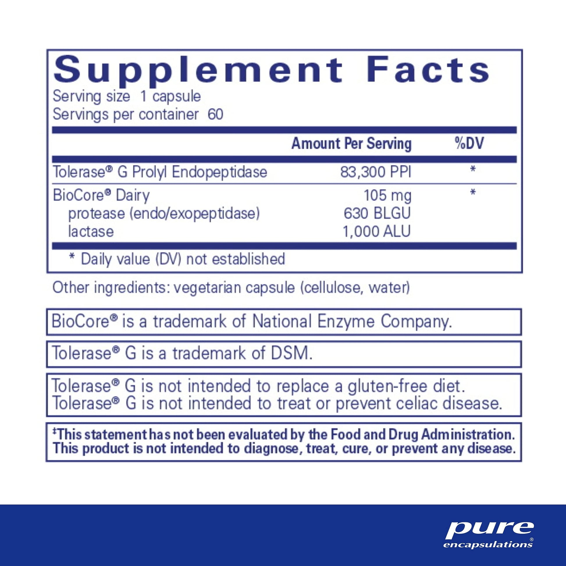 Pure Encapsulations Gluten/Dairy Digest | Unique Mix of Enzymes to Support Healthy Gluten and Dairy Digestion* | 60 Capsules - Nirvana Guru