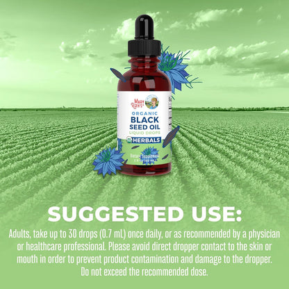MaryRuth Organics Black Seed Oil Liquid Drops Cold Pressed, 3 Month Supply, USDA Organic Black Cumin Seed Oil, Immune Support, Respiratory Health, Sugar Free, Vegan, Non-GMO, Gluten Free, 2 Fl Oz - Nirvana Guru
