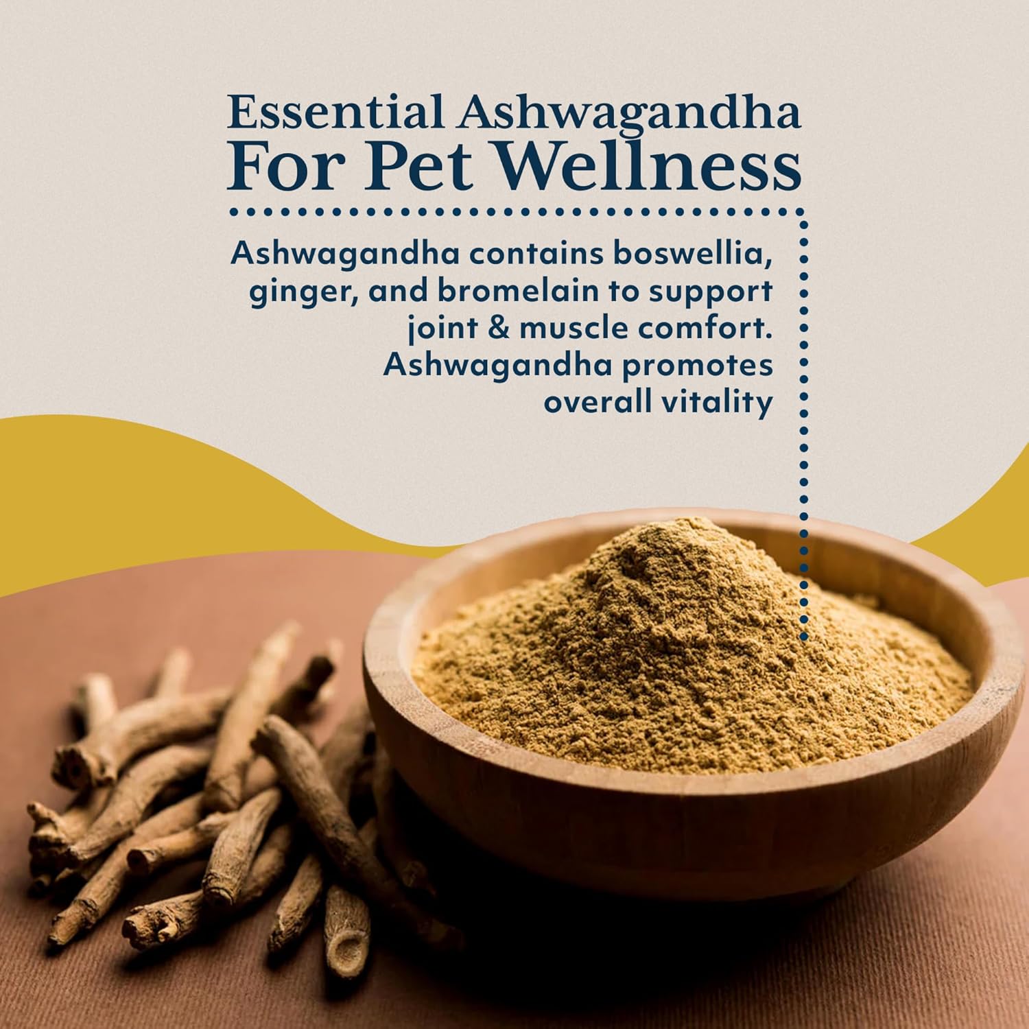 Ayush Pet Stress Support, Ashwagandha Calming Aid for Pets, Promotes Energy and Vitality, 120 Capsules Nirvana Guru