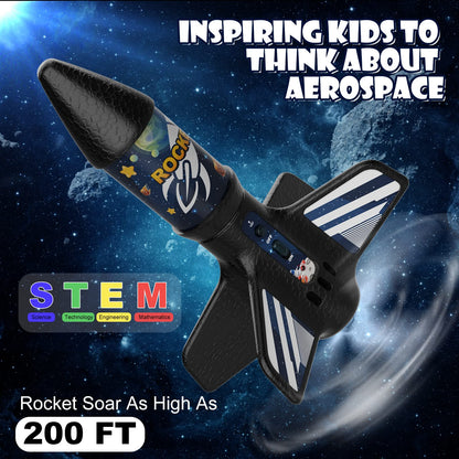 Rocket Launcher for Kids, Self Launching Motorized Air Rocket Toy, Outdoor Toys for Ages 8-12, Model Rockets with Parachute Safely Land, Spaceship Launch up to 200 ft Birthday Gifts for Boys Nirvana Guru