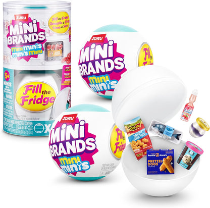 ZURU Mini Brands Fill the Fridge Mini Fridge Playset 1 Fridge 2 Capsules Mini Brand