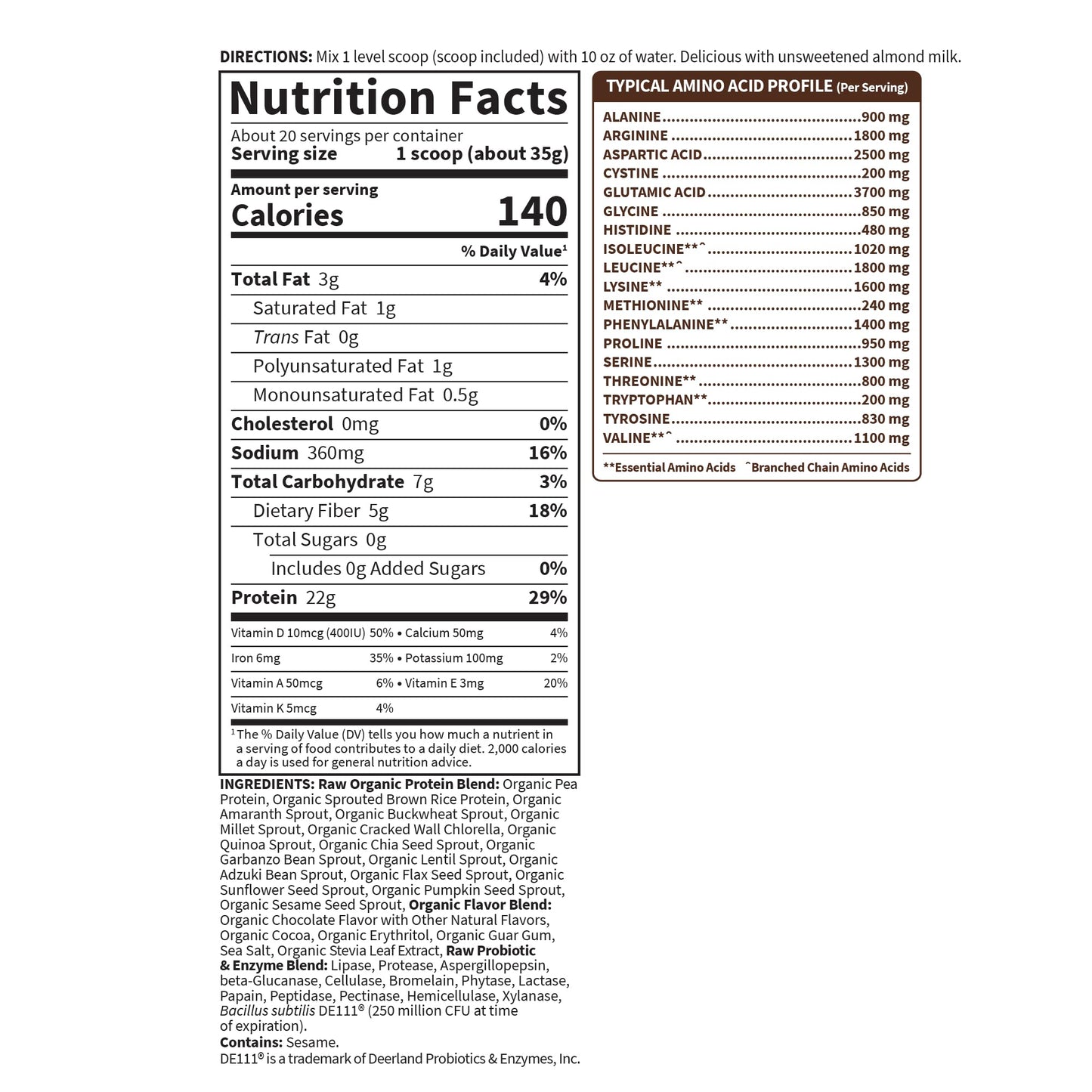 Vegan Protein Powder - Chocolate Organic Protein Powder, 22g Plant Based Protein & BCAAs, Probiotics & Digestive Enzymes - Garden of Life, Gluten & Lactose Free 1.5 LB - Nirvana Guru