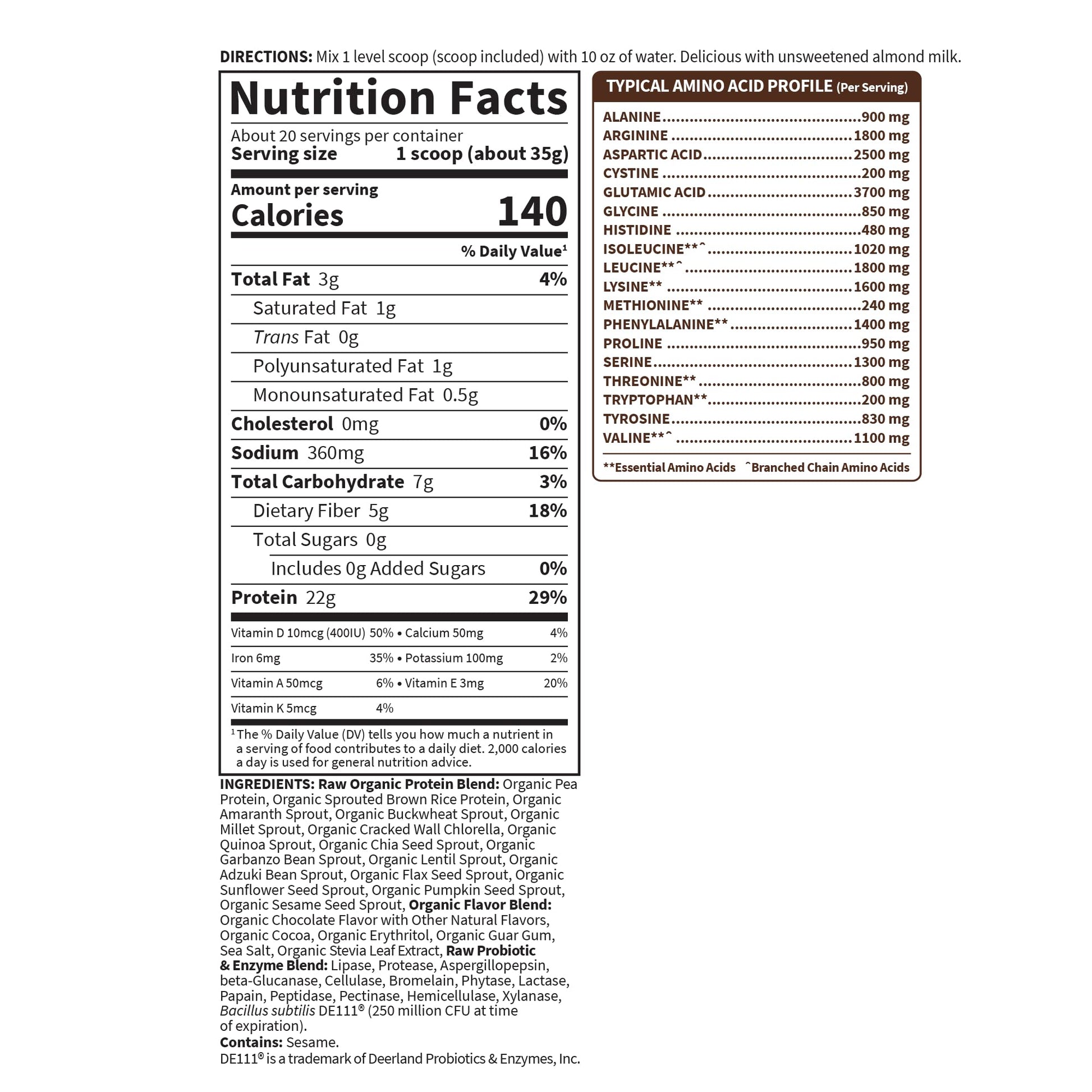 Vegan Protein Powder - Chocolate Organic Protein Powder, 22g Plant Based Protein & BCAAs, Probiotics & Digestive Enzymes - Garden of Life, Gluten & Lactose Free 1.5 LB - Nirvana Guru