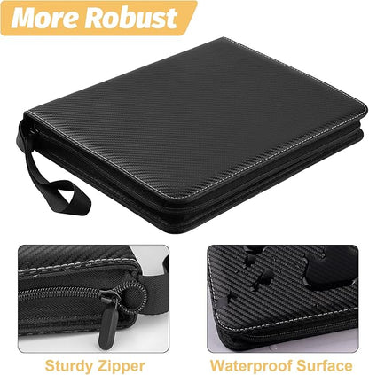 9 Pocket Card Binder, Premium Zip Trading Card Binder, 720 Double Sided Pocket PU Collection Binder, Collector Album, Card Folder for MTG, TCG, Sports Cards, (Black) nirvanaguru