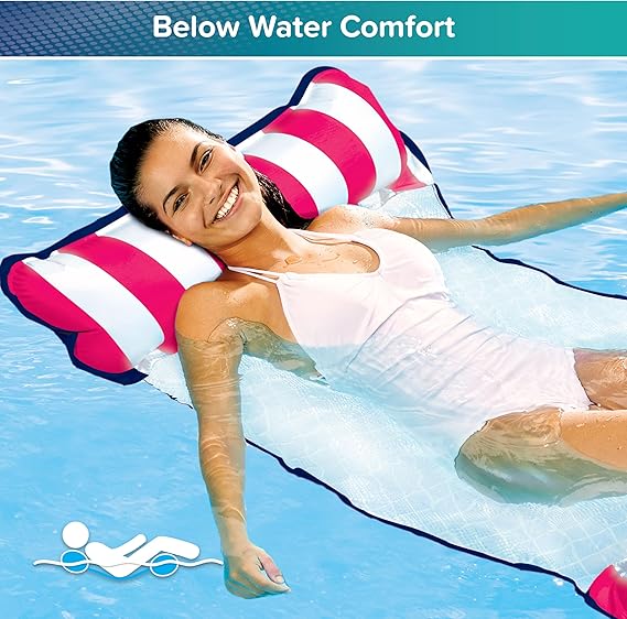 Aqua 4-in-1 Monterey Hammock Pool Float & Water Hammocks, 1-2-3-4 Multipacks – Multiple Colors/Styles – for Adults and Kids Floating nirvanaguru