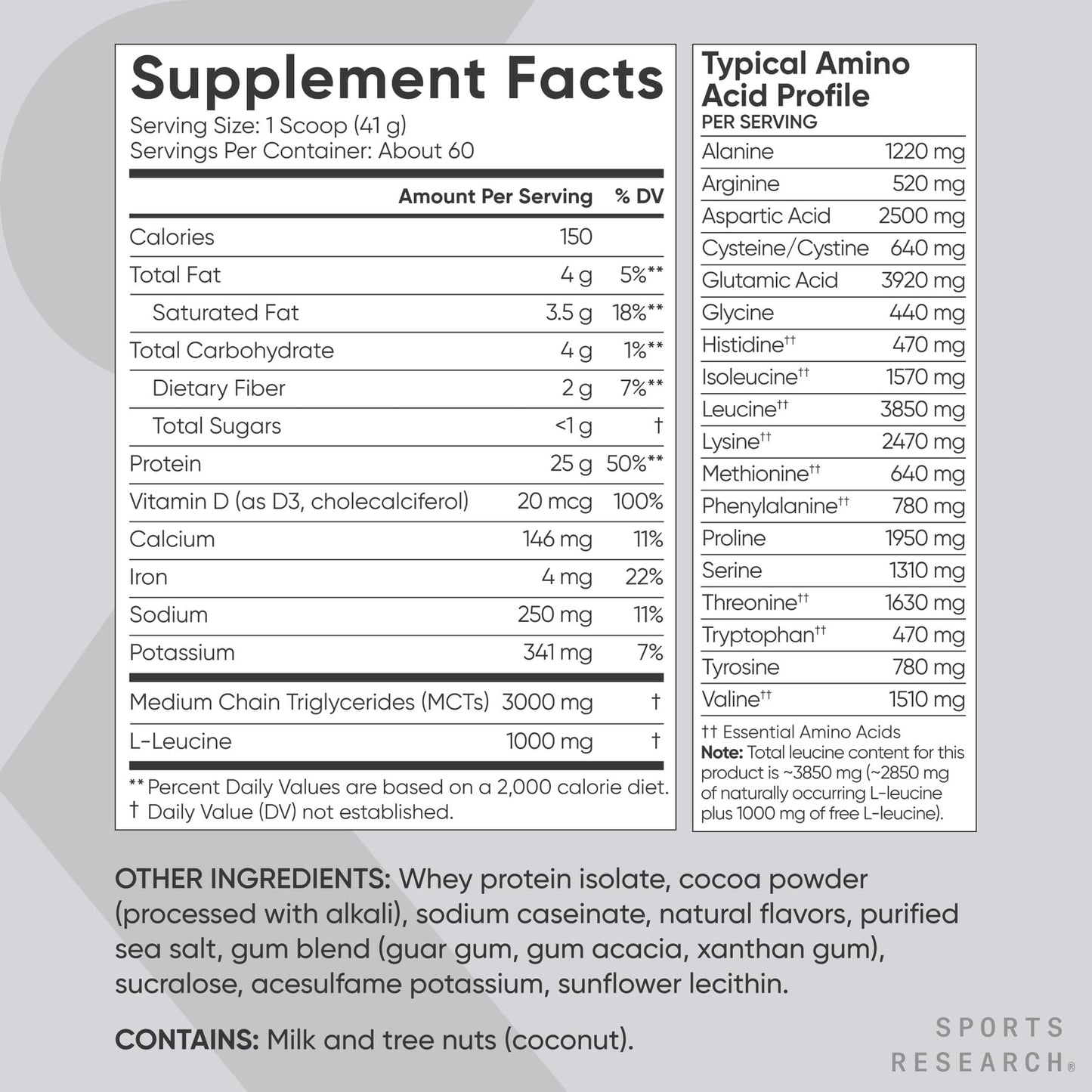 Sports Research Whey Protein - Sports Nutrition Whey Isolate Protein Powder for Lean Muscle Building & Workout Recovery - 5 lb Bag Bulk Protein Powder 25g per Serving - Dutch Chocolate, 56 Servings - Nirvana Guru