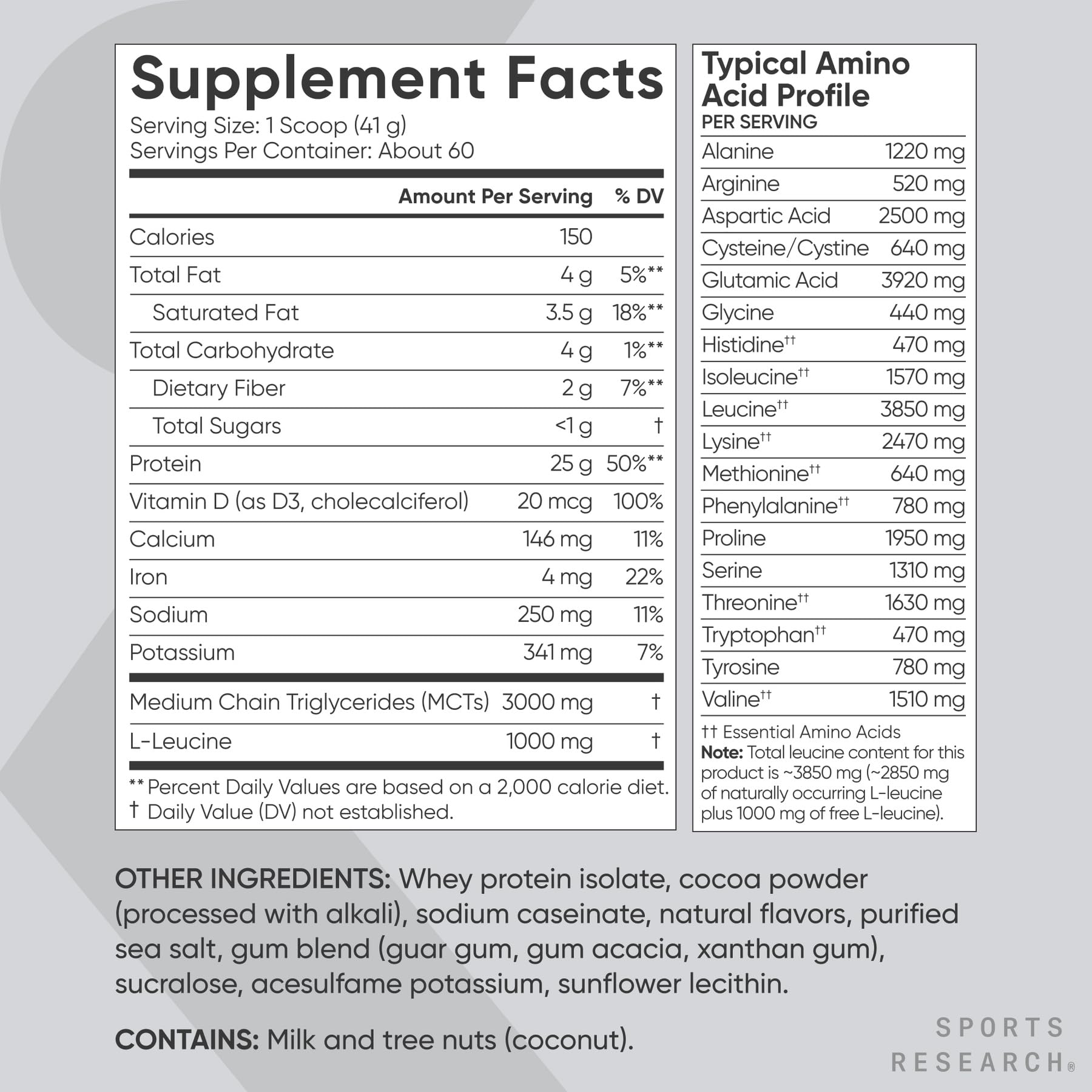 Sports Research Whey Protein - Sports Nutrition Whey Isolate Protein Powder for Lean Muscle Building & Workout Recovery - 5 lb Bag Bulk Protein Powder 25g per Serving - Dutch Chocolate, 56 Servings - Nirvana Guru