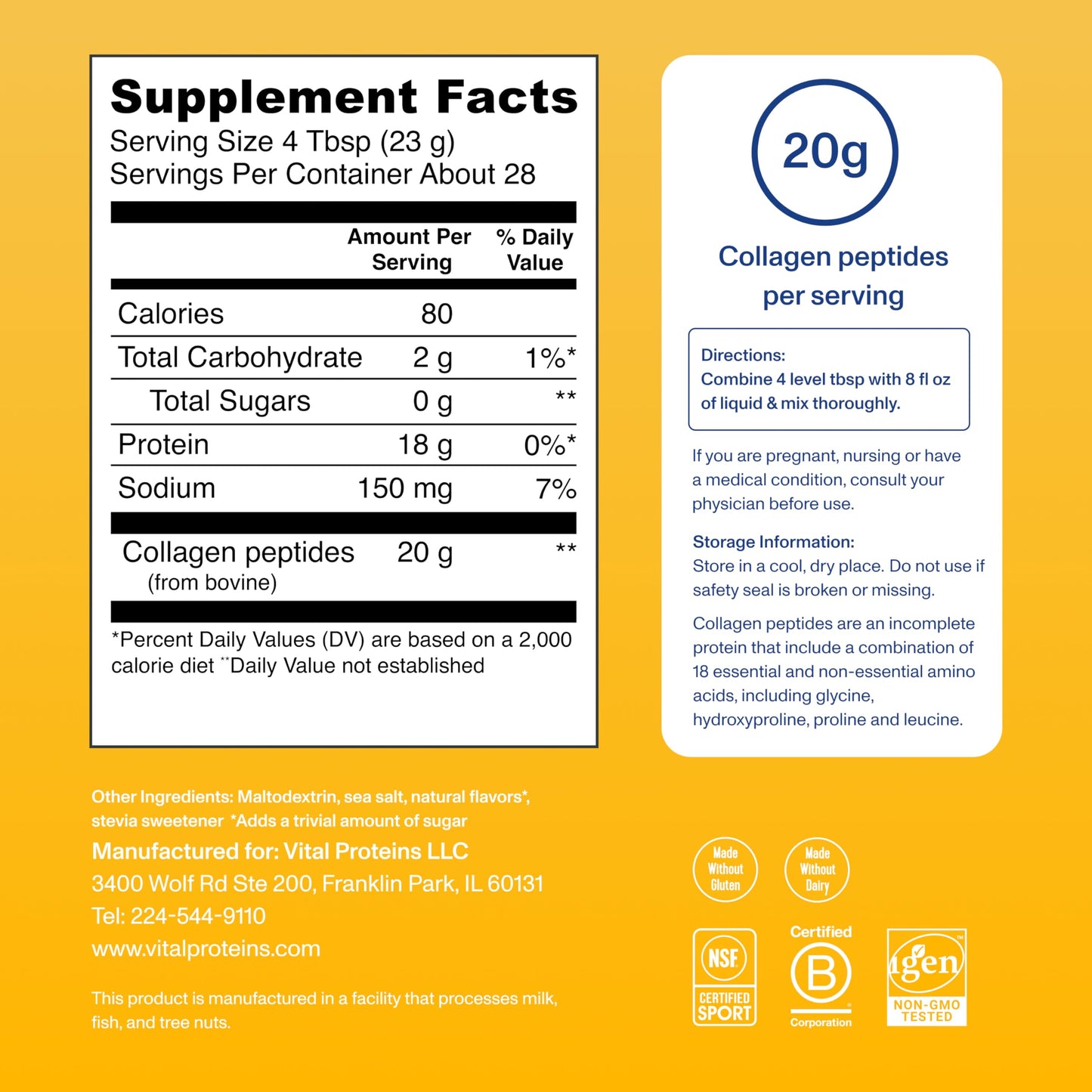 Vital Proteins Collagen Peptides Powder - Supports Hair, Nail, Skin, Bone & Joint Health, Unflavored, Collagen Protein 9.33 OZ - Nirvana Guru