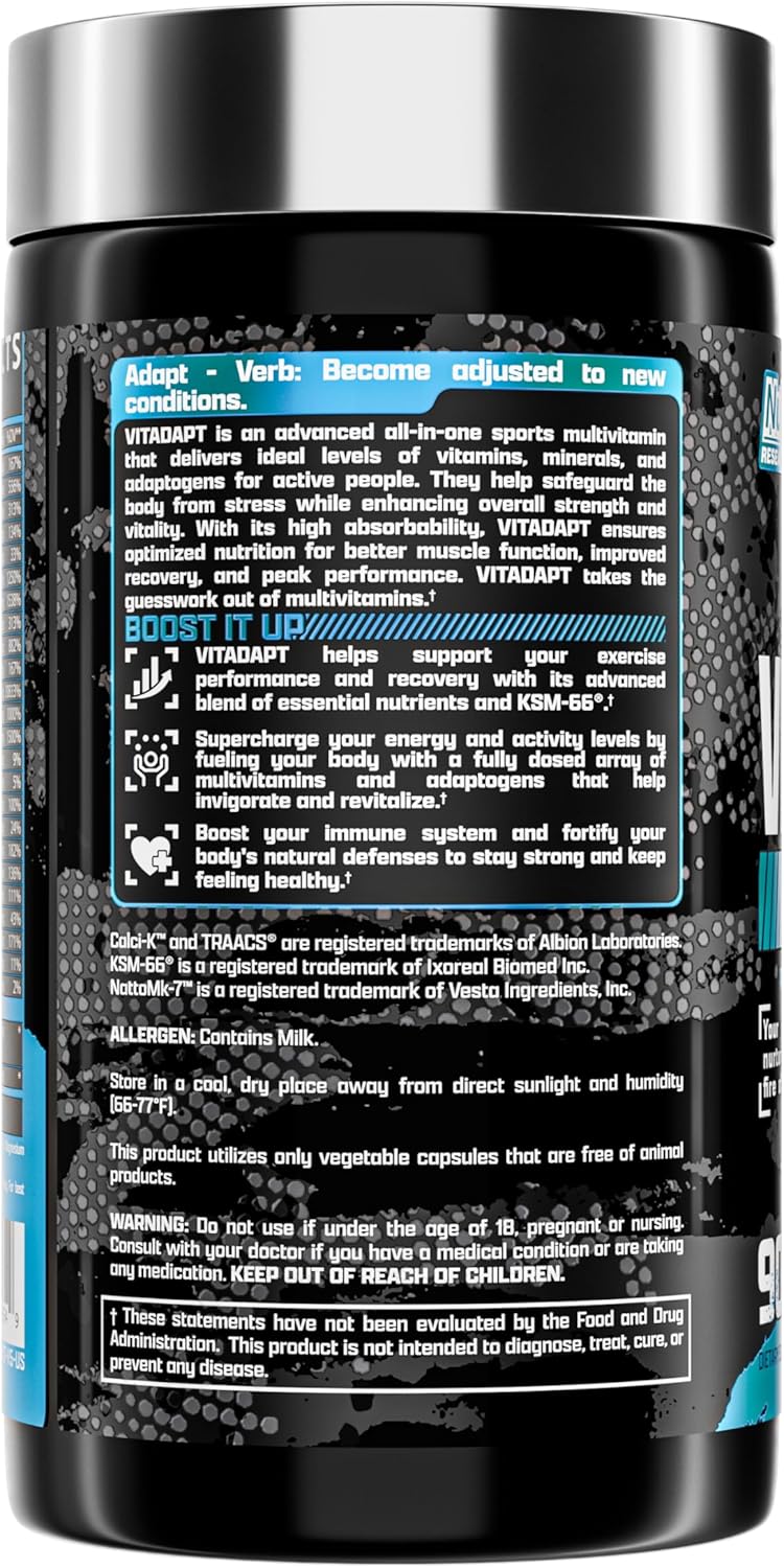 Nutrex Research Anabol Hardcore & Vitadapt Complete Sports Multivitamin with KSM-66 Ashwagandha Nirvana Guru