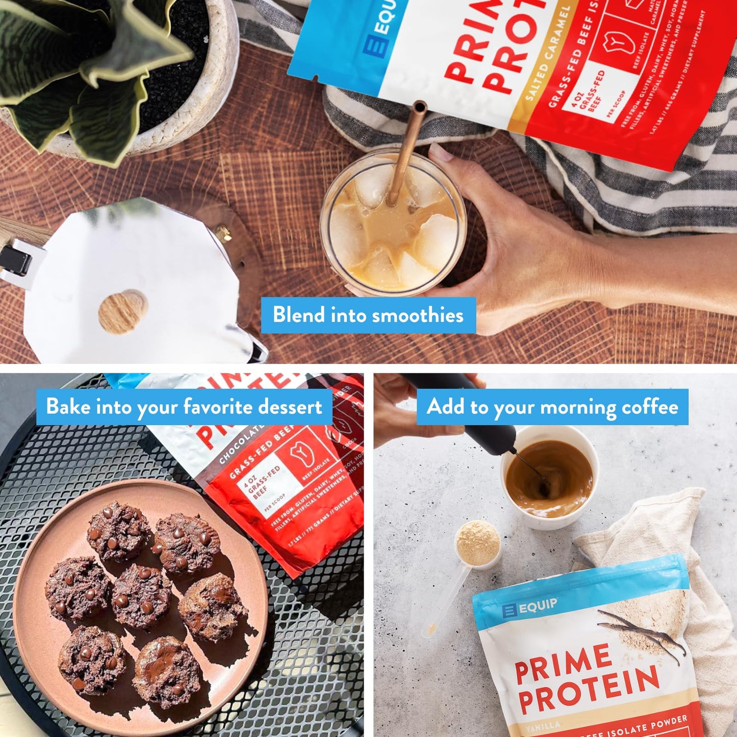 Equip Foods Prime Protein Powder | Clean, Grass Fed Beef Protein Isolate | Carnivore Protein Powder | Paleo, Keto Friendly | Gluten, Dairy Free | Helps Build & Repair Tissue | 30 Servings, Chocolate