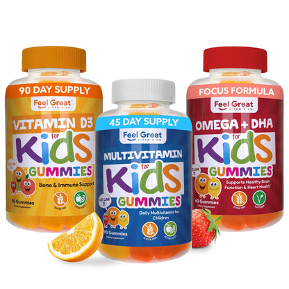 Feel Great Vitamin Co. Complete DHA Gummies for Kids | with Omega 3 6 9 + DHA, Vitamin C | Supports Healthy Brain Function, Vision & Heart Health | Gluten Free, Vegetarian | 60 Gummies Nirvana Guru