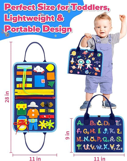 Gojmzo Busy Board Montessori Toys for Toddler Boy Birthday Gifts, Busy Book Sensory Toys for Toddlers, Learning Educational Toddler Travel Activities nirvanaguru