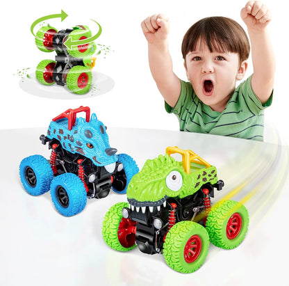 LODBY Dinosaur Toys for 2 3 4 5 Year Old Boys - Monster Truck Toys for Toddlers Boys Ages 2-4-6 - Push and Go Cars Dinosaur Toys for Kids 3-5 Year Old Boy Christmas Birthday Gifts nirvanaguru