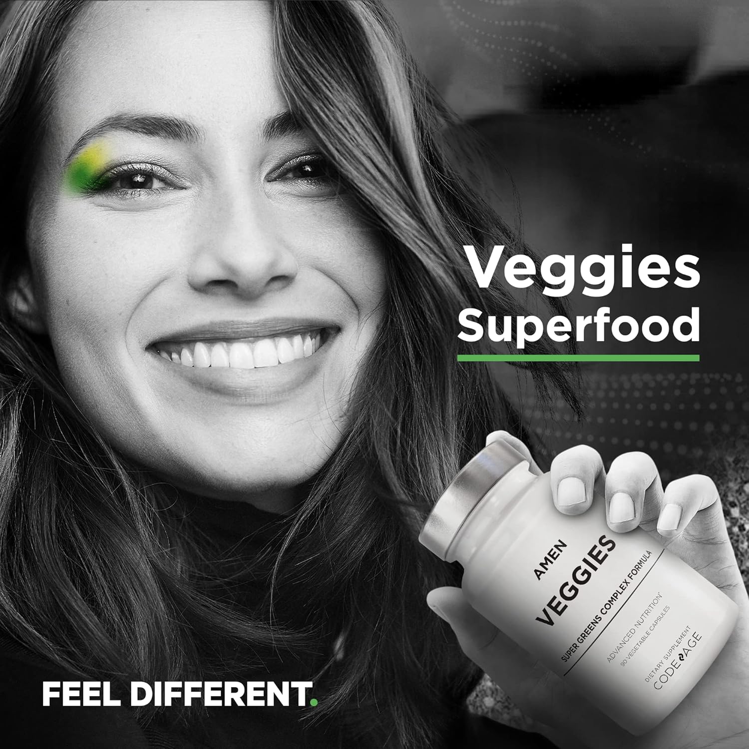 Amen Veggies, Daily Veggies Vitamins Supplement, Vegetables Vegan Blend & Whole-Food Raw Greens Multivitamin Capsules, Mushroom Complex, Superfood, Minerals, Green Vegetable Nutrients, Non-GMO, 90 ct Nirvana Guru