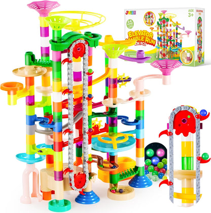 JOYIN 236Pcs Glowing Marble Run with Motorized Elevator- Construction Building Blocks Toys with 30 Glow in The Dark Plastic Marbles, Easter STEM Gifts for Boys and Girls Nirvana Guru