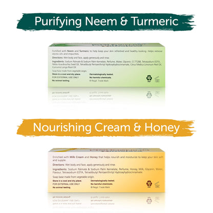 Himalaya Purifying Neem & Turmeric Cleansing Bar for Clean and Healthy Looking Skin, Free from Parabens, SLS and Phthalates, Gluten Free, Vegan, 125 g (4.41 oz), 6 Pack - Nirvana Guru