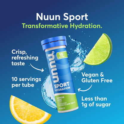 Nuun Sport Electrolyte Tablets with Magnesium, Calcium, Potassium, Chloride & Sodium, Gluten Free & Vegan, Strawberry Lemonade, 4 Pack (40 Servings Total)