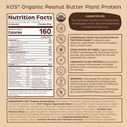 KOS Vegan Protein Powder Erythritol Free, Vanilla USDA Organic - Pea Protein Blend, Plant Based Superfood Rich in Vitamins & Minerals - Keto, Dairy Free - Meal Replacement for Women & Men, 28 Servings - Nirvana Guru