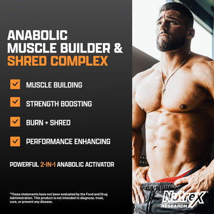 Nutrex Research Anabol Ripped & Nighttime PM Muscle Builder and Shredding Combo Nirvana Guru