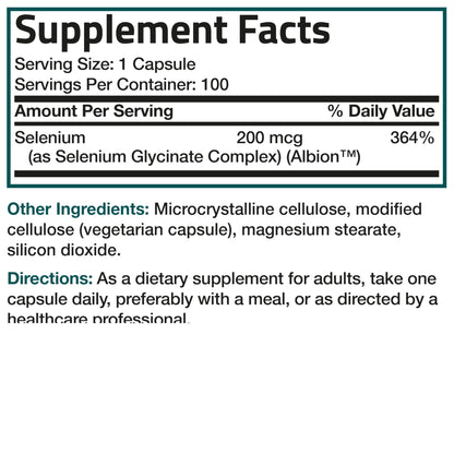 Bronson Selenium 200 mcg – Yeast Free Chelated Amino Acid Complex - Essential Trace Mineral with Superior Absorption, 250 Vegetarian Capsules Nirvana Guru
