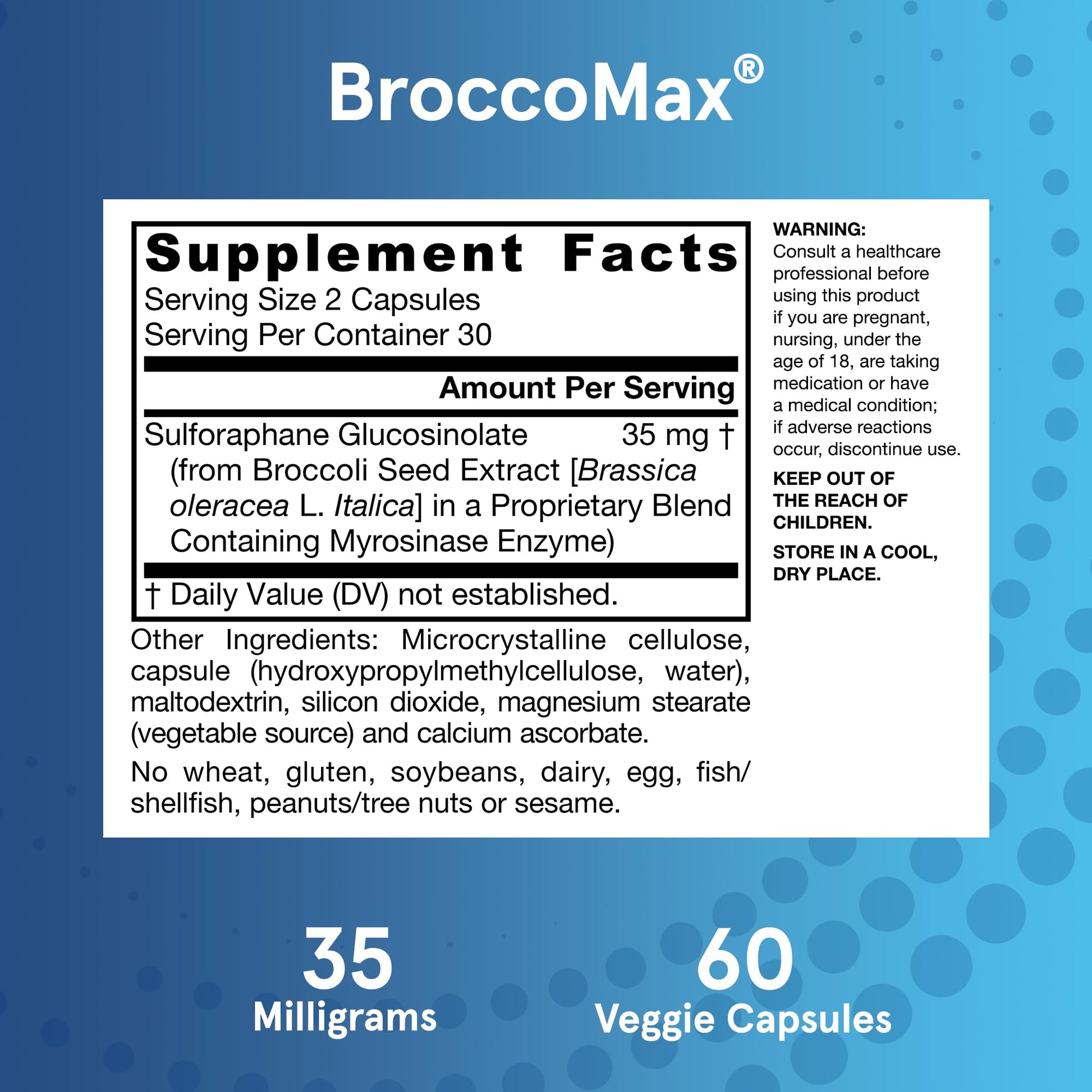 Jarrow Formulas BroccoMax Sulforaphane Glucosinolate 35 MG, Sulforaphane Generator Supports Liver Health, 120 Veggie Capsules, Up to a 60 Day Supply - Nirvana Guru