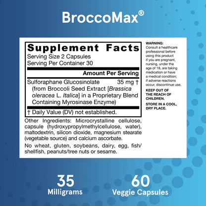 Jarrow Formulas BroccoMax Sulforaphane Glucosinolate 35 MG, Sulforaphane Generator Supports Liver Health, 120 Veggie Capsules, Up to a 60 Day Supply - Nirvana Guru