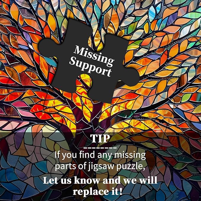 PICKFORU Stained Glass Puzzle Tree of Life Puzzles for Adults 1000 Pieces, Impossible Hard Difficult Challenging Puzzles for Adults, Colorful Mosaic Tree of Life Jigsaw Puzzle 1000 Pieces nirvanaguru