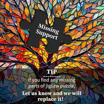 PICKFORU Stained Glass Puzzle Tree of Life Puzzles for Adults 1000 Pieces, Impossible Hard Difficult Challenging Puzzles for Adults, Colorful Mosaic Tree of Life Jigsaw Puzzle 1000 Pieces nirvanaguru