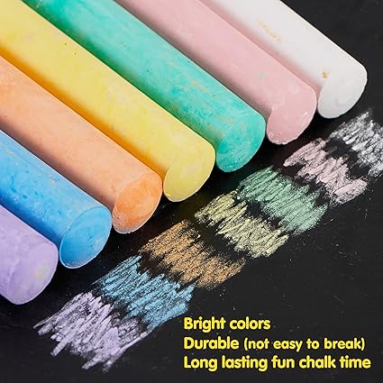 160 PCS Sidewalk Chalks Set Non-Toxic Washable Jumbo Chalk for Outdoor Art Play, Painting on Chalkboard, Blackboard and Playground Nirvana Guru