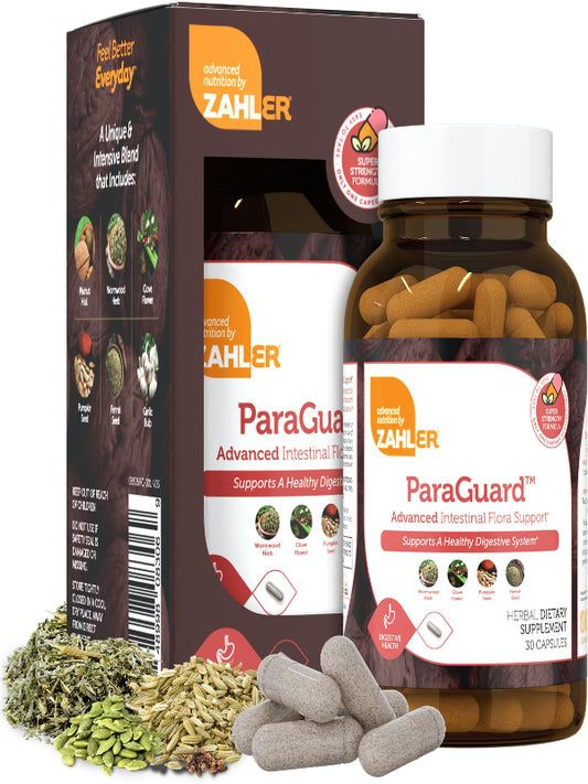 Zahler - ParaGuard Capsules - Gut Health Supplement - Formula has Wormwood, Garlic Bulb, Pumpkin Seed, Clove & More - Natural Support for Humans - Certified Kosher 30 Count - Nirvana Guru