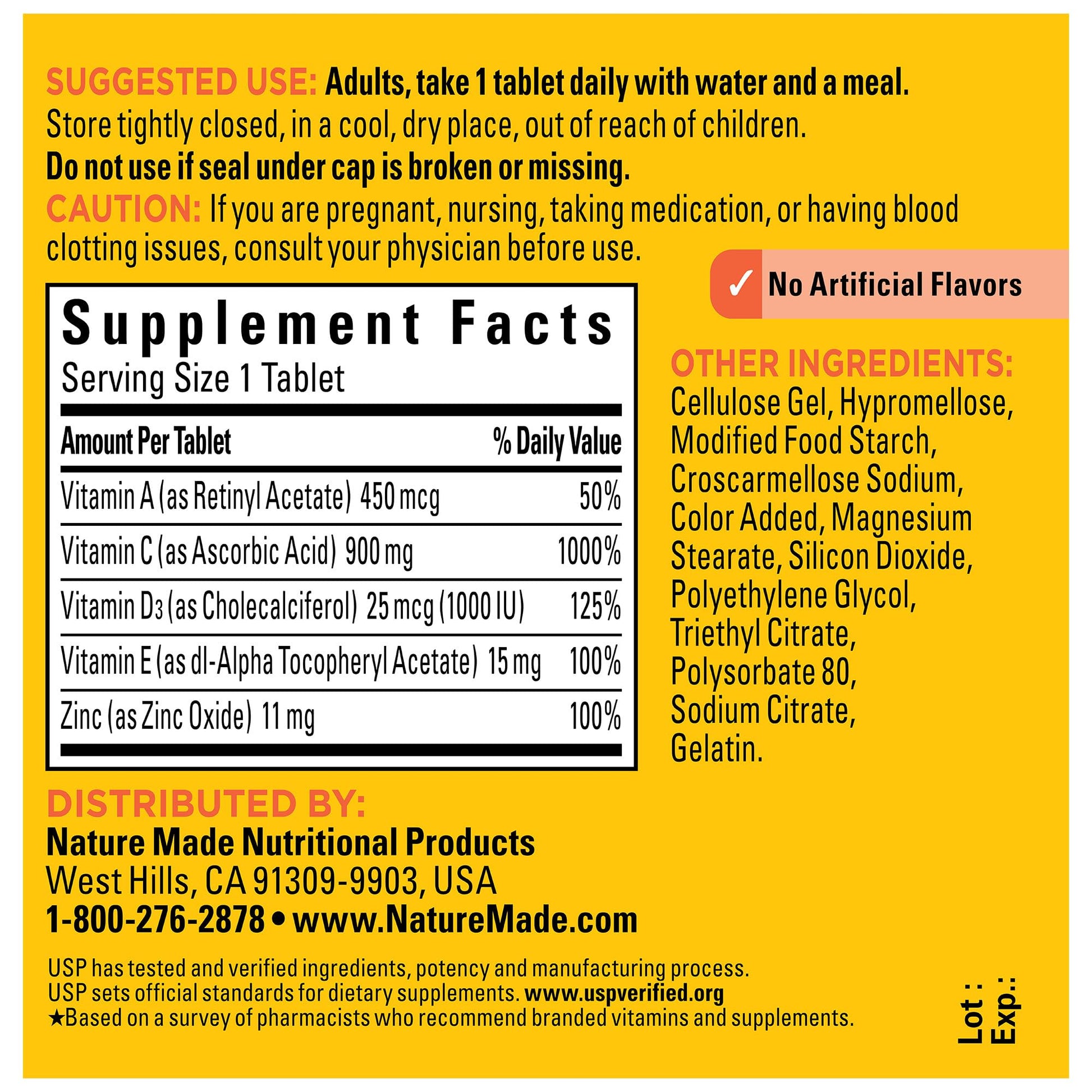 Nature Made Super C with Vitamin D3 and Zinc, Dietary Supplement for Immune Support, 60 Tablets, 60 Day Supply - Nirvana Guru