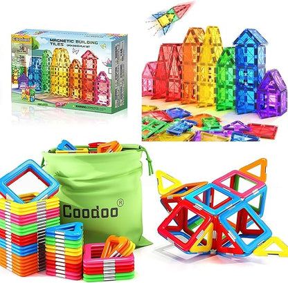 66PCS Upgraded Magnetic Blocks Tough Tiles STEM Toys for 3+ Year Old Boys and Girls Learning by Playing Games for Toddlers Kids, Creative Classroom Supplies nirvanaguru