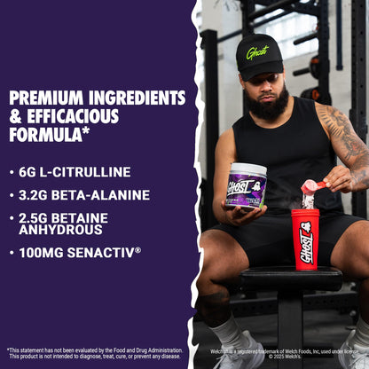 GHOST Legend Pre-Workout Powder, Blue Raspberry - 30 Servings – Pre-Workout for Men & Women with Choline, L-Citrulline, & Beta Alanine for Energy & Focus Nirvana Guru