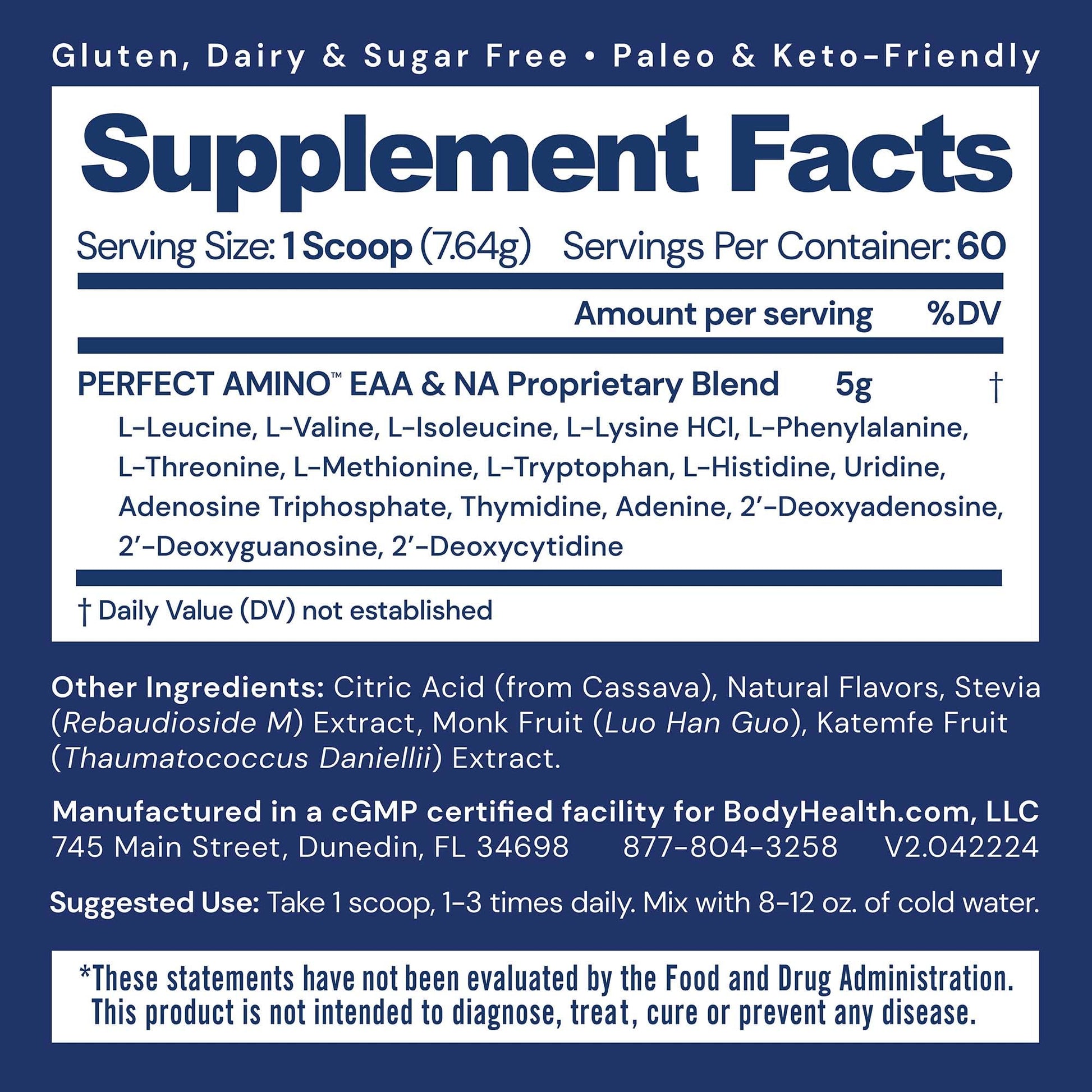 BodyHealth PerfectAmino Powder - BCAA and EAA Powder for Pre and Post Workout - Amino Acid Energy Drink for Men and Women to Support Lean Muscle and Recovery - Strawberry - 30 Servings Nirvana Guru