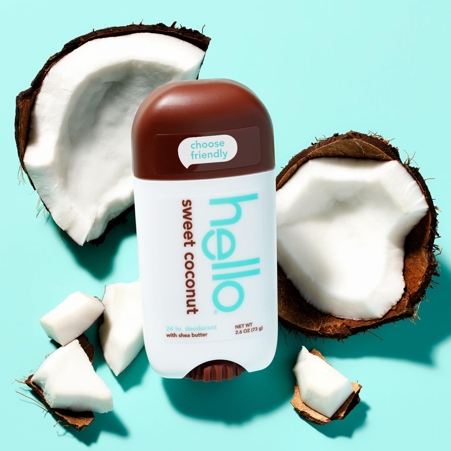 hello Sweet Coconut Deodorant With Shea Butter for Women + Men, Aluminum Free, Baking Soda Free, Parabens Free, 24 Hour Odor Protection, 2.6 Ounce, 2 Pack Nirvana Guru