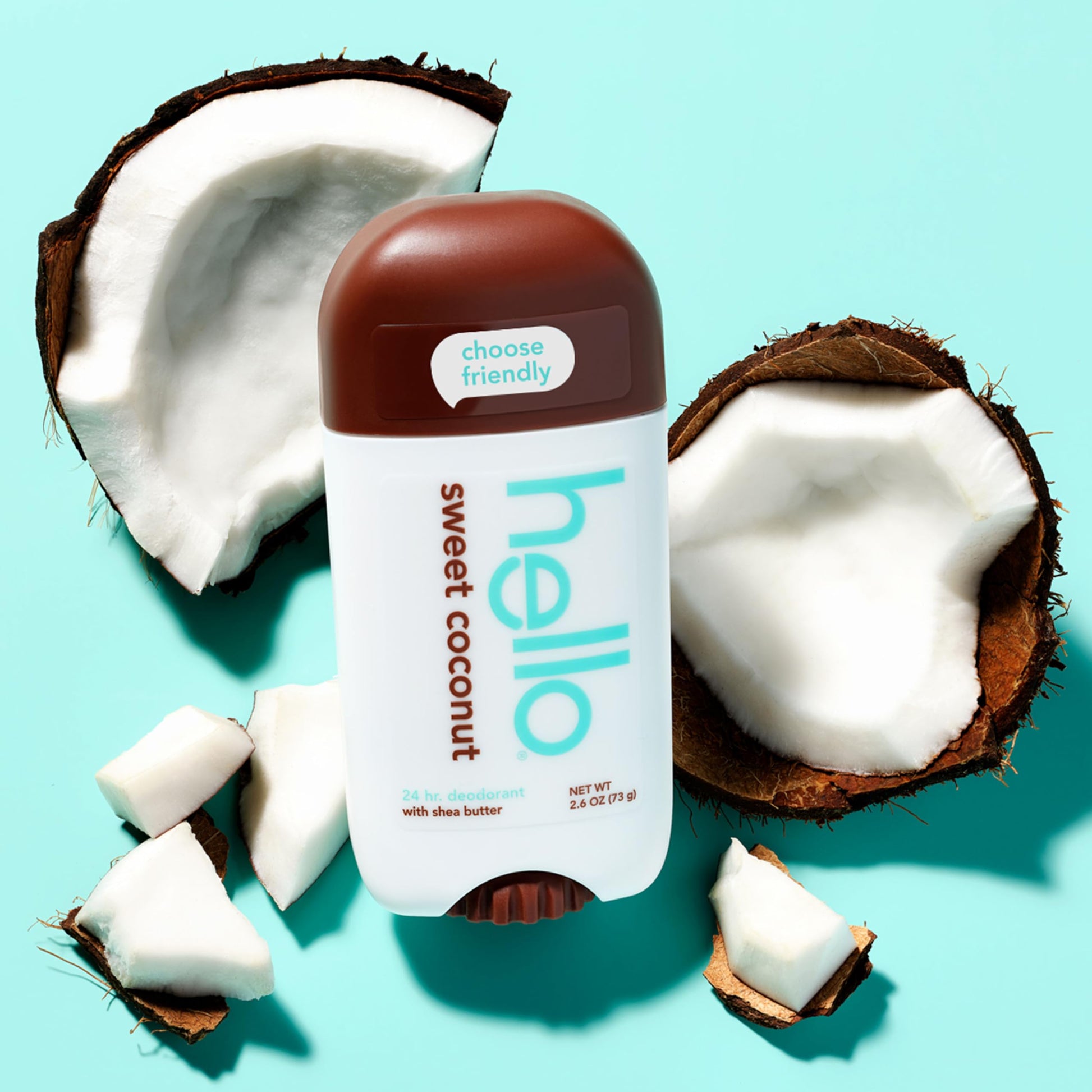 hello Sweet Coconut Deodorant With Shea Butter for Women + Men, Aluminum Free, Baking Soda Free, Parabens Free, 24 Hour Odor Protection, 2.6 Ounce, 2 Pack Nirvana Guru