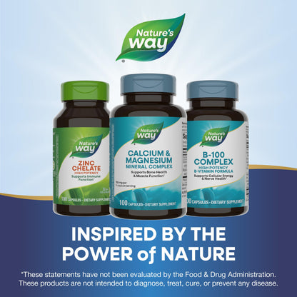 Nature's Way Calcium & Magnesium Mineral Complex, Supports Bone Health & Muscle Function,* 750 mg per 3-Capsule Serving, 250 Capsules (Packaging May Vary) - Nirvana Guru