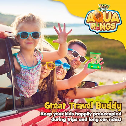 YoYa Toys Aqua Rings Handheld Water Game - Set of 2 - Water Ring Toss and Basketball Hoop Toy - Gift for Ages 3 4 5 6 7 8 9 - Nostalgic 80's 90's Retro Mini Games - Fun Car Road Trip Travel Activities nirvanaguru