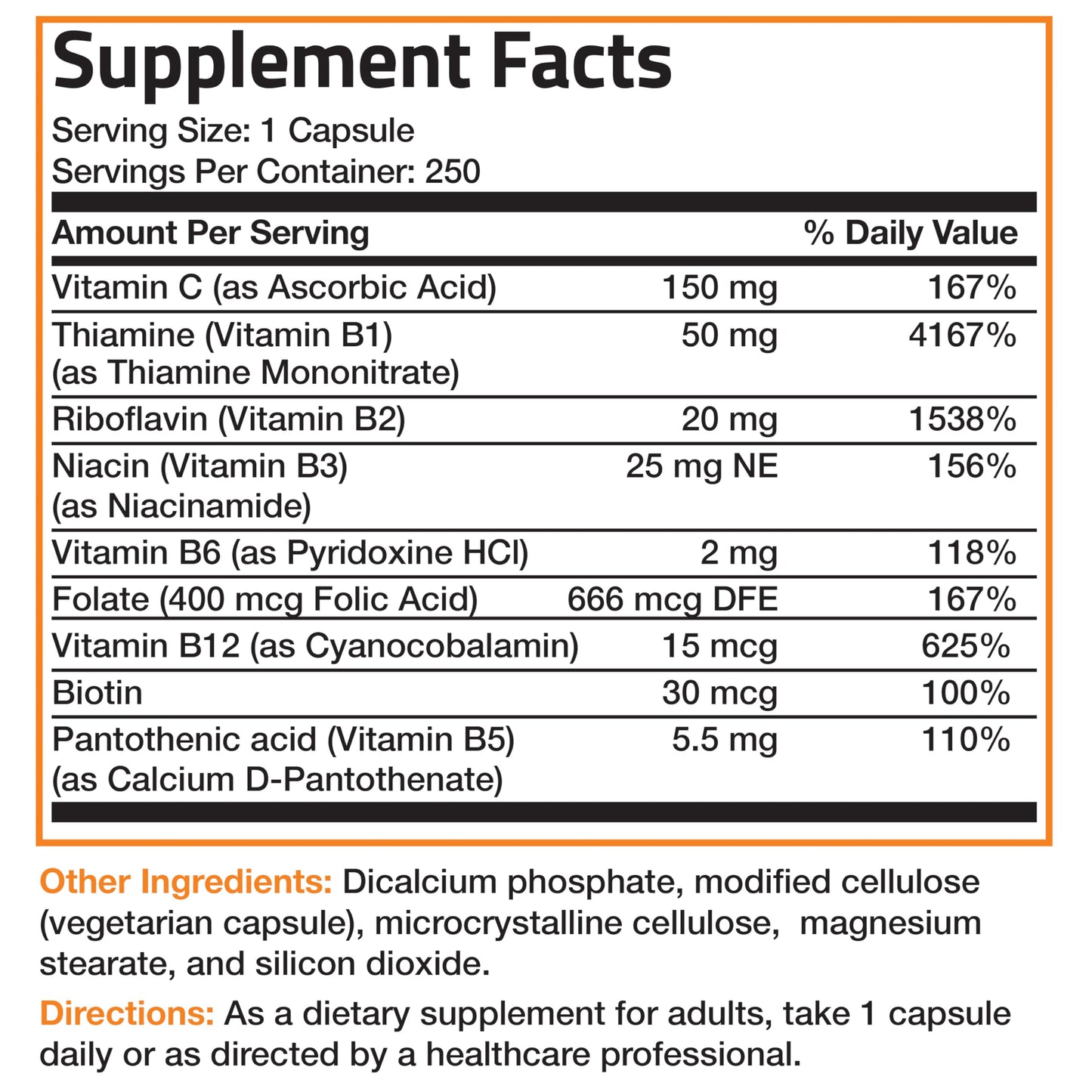Bronson Vitamin B Complex with Vitamin C - Immune Health, Energy Support & Nervous System Support - Non-GMO, 250 Vegetarian Capsules Nirvana Guru