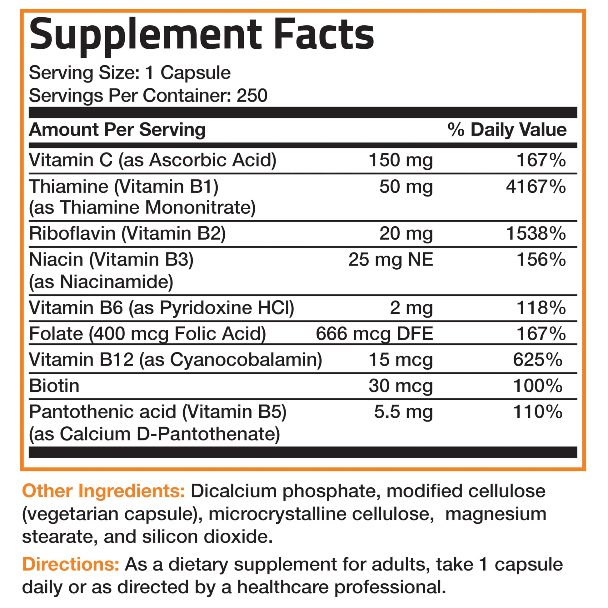 Bronson Vitamin B Complex with Vitamin C - Immune Health, Energy Support & Nervous System Support - Non-GMO, 250 Vegetarian Capsules Nirvana Guru