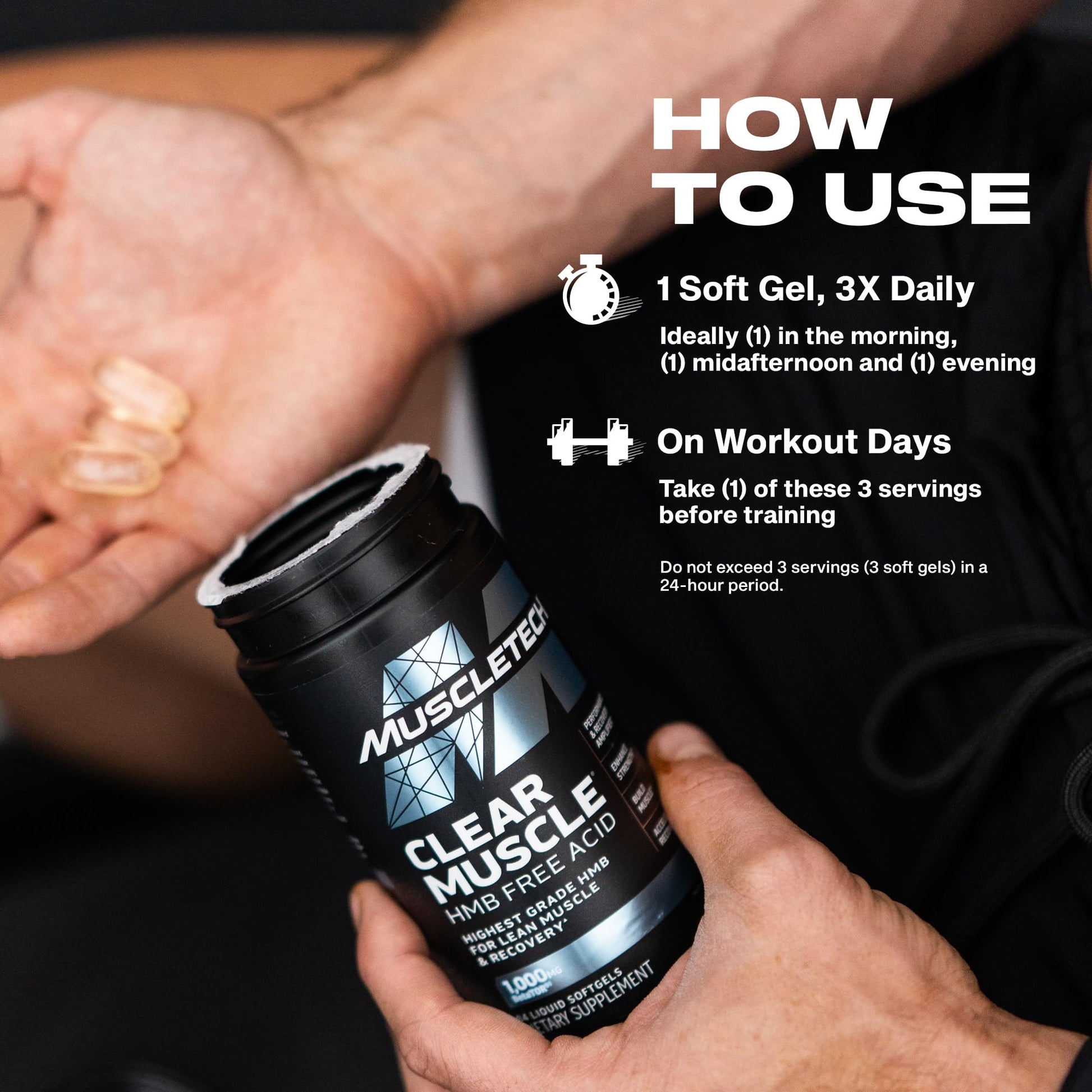 Muscletech HMB Supplements 1000mg, Clear Muscle (42 Liquid Softgels) - Highest Grade HMB for Lean Muscle & Recovery - HMB Free Acid Muscle Supplement - Help Decrease Muscle Breakdown Nirvana Guru