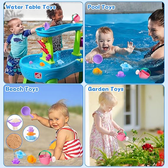 Baby Bath Toys for Kids Ages 1-3 5 PCS Toddler Bath Toys Mold Free for 2-4 Bathtub Sand Beach Pool Water Toddler Toys & Gifts (Color Random) nirvanaguru