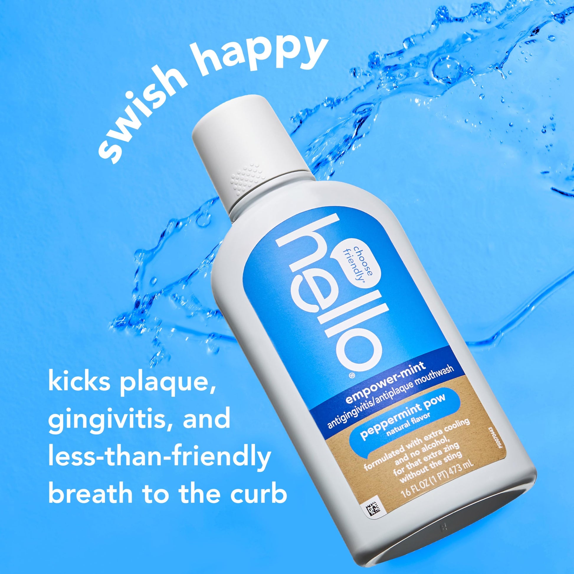 Hello Peace Out Plaque, Antigingivitis Alcohol Free Mouthwash, Natural Mint with Aloe Vera and Coconut Oil, Fluoride Free, Vegan, SLS Free and Gluten Free, 16 Ounce (Pack of 3) Nirvana Guru