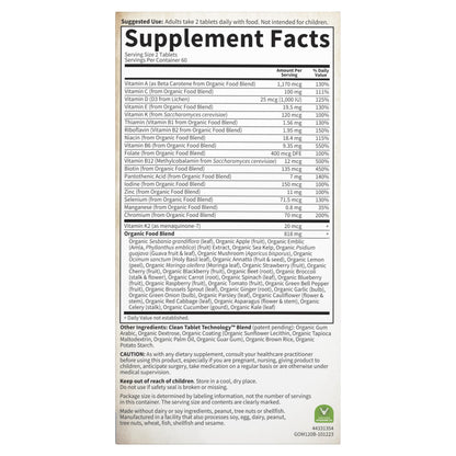 Garden of Life Organics Men's Once Daily Whole Food Multivitamin - 60 Tablets, Vegan Mens Multi for Health & Well-Being, Organic Mens Vitamins & Minerals, Vitamin C, Zinc - Nirvana Guru