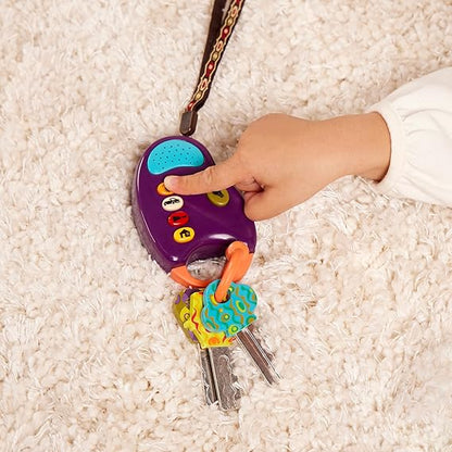 B. toys – Toy Car Keys – Key Fob with Lights & Sounds – Interactive Baby Toy – Pretend Keys for Babies, Toddlers – 10+ Months – FunKeys – Purple nirvanaguru