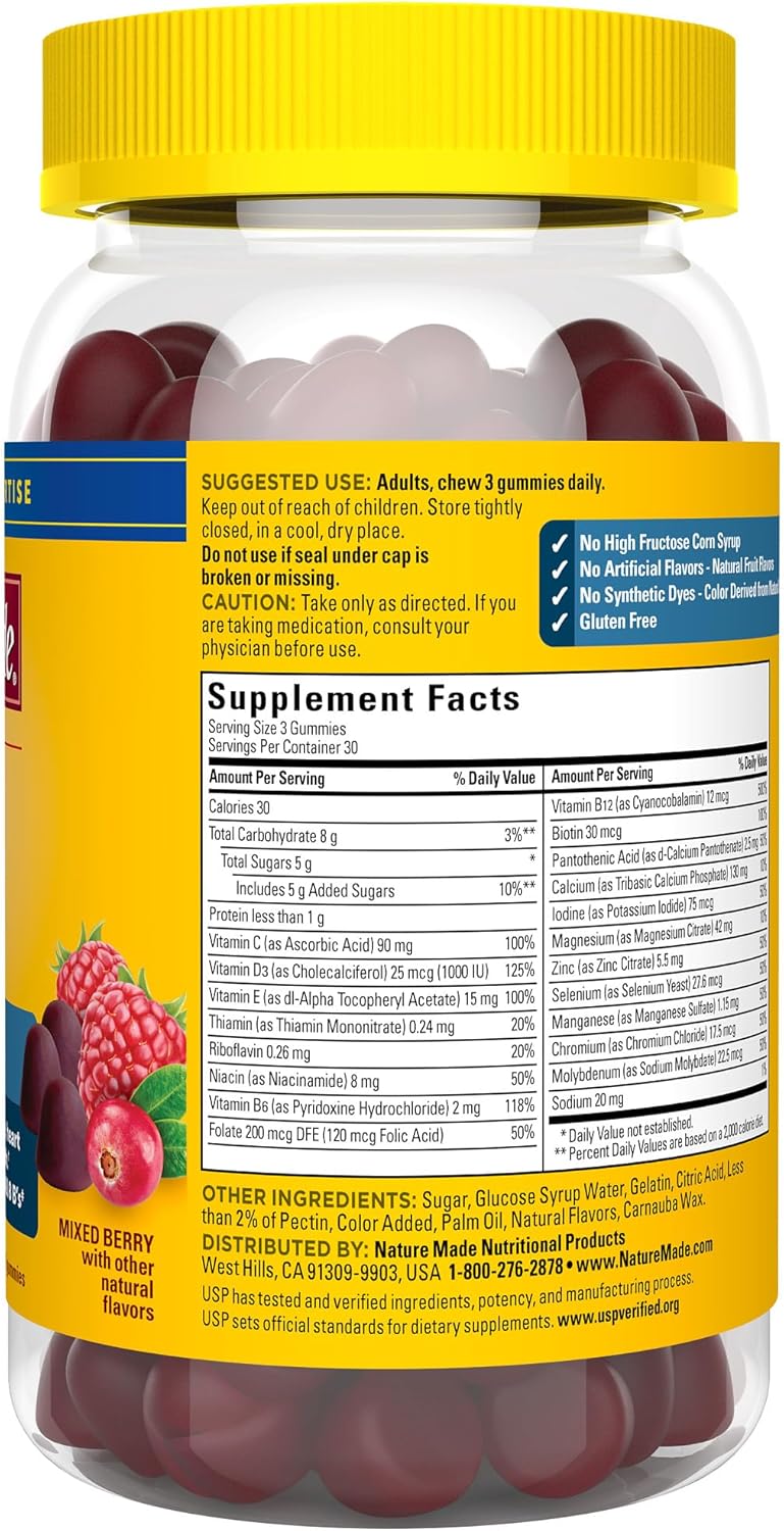 Nature Made Advanced Multivitamin Gummies for Him with Magnesium Citrate, Calcium & All 8 B Vitamins, Multivitamin for Men, 90 Gummies, 30 Day Supply - Nirvana Guru