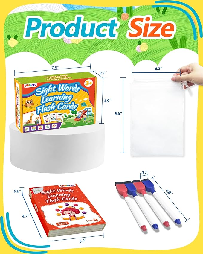 Sight Words Flash Cards Kindergarten, 250 Dolch Sight Word Writing Reading Spelling Games, Preschool Kindergarten Toddler Learning Activities, Homeschool Supplies Educational Toys for Kids Ages 3+ nirvanaguru