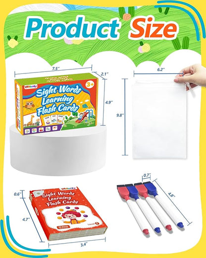 Sight Words Flash Cards Kindergarten, 250 Dolch Sight Word Writing Reading Spelling Games, Preschool Kindergarten Toddler Learning Activities, Homeschool Supplies Educational Toys for Kids Ages 3+ nirvanaguru