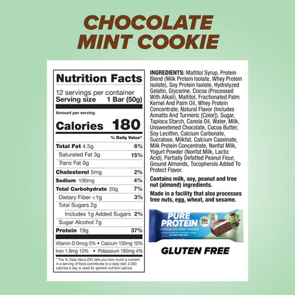 Pure Protein Bars, High Protein, Nutritious Snacks to Support Energy, Low Sugar, Gluten Free, Chocolate Deluxe, 1.76 oz., 12 Count(Pack of 1) (Packaging may vary)