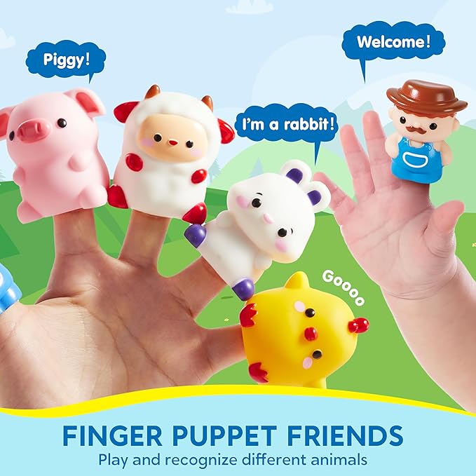 Learning Toy for Toddlers 1 2 3 Years Old, Counting, Matching & Sorting Montessori Learning Farm Train Including 9 Farm Animals and 1 Farmer, Easter Christmas Birthday Gift for Baby Boys Girls Nirvana Guru